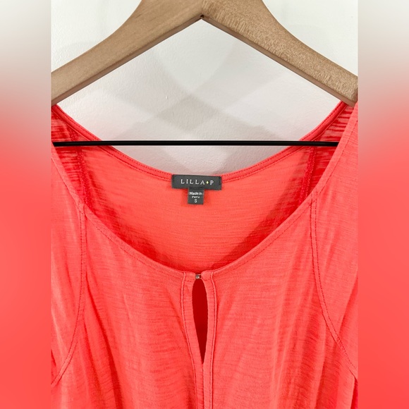 Lilla P Slub Knit Keyhole Tank Dress Orange Size Small - Picture 4 of 5